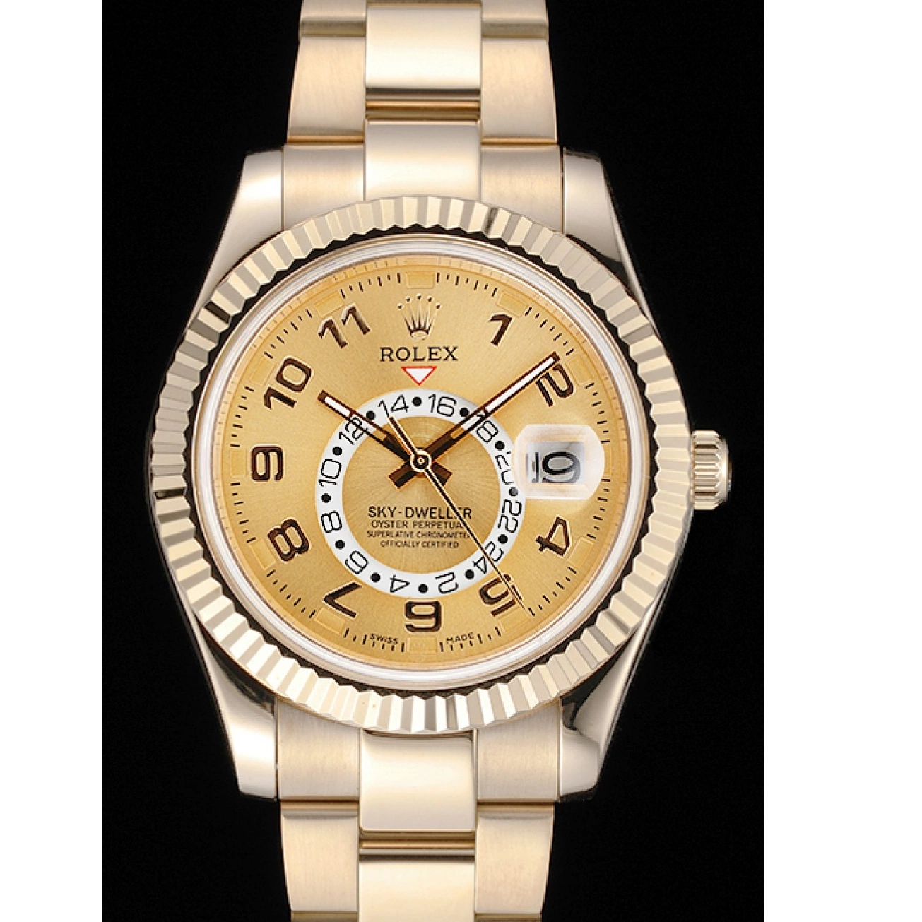 Aaa replica 80243 Edition Dweller Gold Oyster 2012 Special Rolex Sky Perpetual Yellow 0807